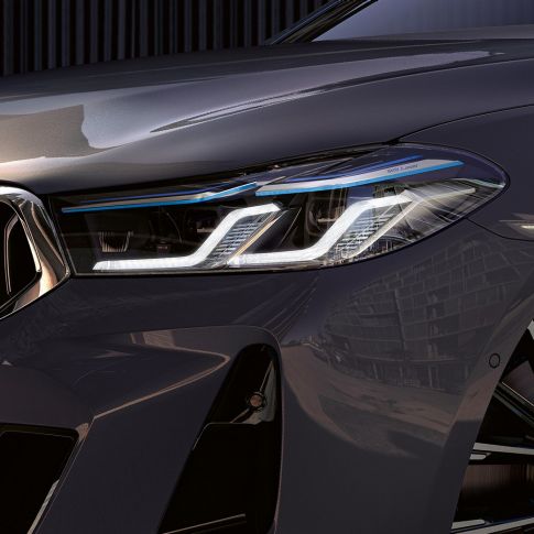 BMW Laser Light della BMW Serie 6 Gran Turismo G32 2020 BMW Laser Light BMW Serie 6 Gran Turismo 640i xDrive G32 2020 Bernina Grey primo piano del frontale