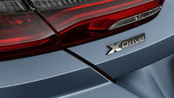 Scritta BMW xDrive G15. BMW Serie 8 Coupé, vista posteriore, scritta BMW xDrive G15.