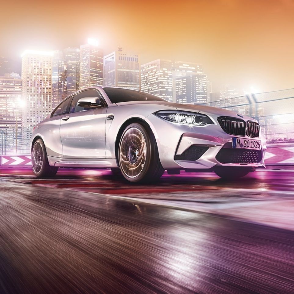 Design del frontale della BMW M2 Competition F87 Il design del frontale della BMW M2 Competition F87 2018 Hockenheim Silver metallizzato, vista anteriore a tre quarti