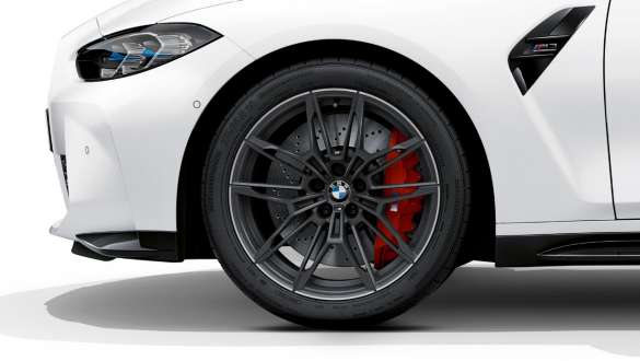 Cerchi forgiati da 19"/20" M nº 825 M in Grey opaco della BMW M3 Competition Berlina G80 2020 BMW M3 Competition Berlina G80 2020 Cerchi forgiati da 19"/20" M nº 825 M Orbit Grey opaco Primo piano cerchio