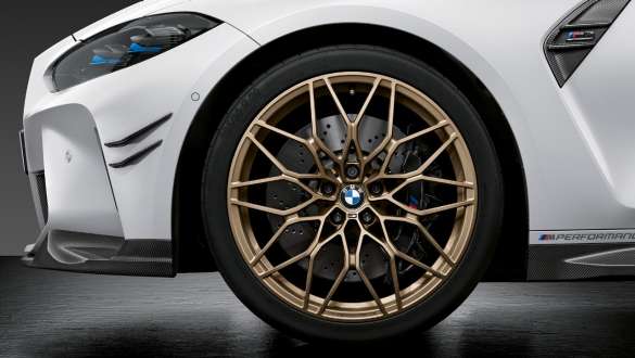 Cerchio forgiato da 20"/21" M Performance nº 1000 M Frozen Gold Bronze della BMW M3 Berlina G80 2020 BMW M3 Berlina G80 2020 Cerchio forgiato da BMW M3 20"/21" M Performance nº 1000 M Frozen Gold Bronze Primo piano