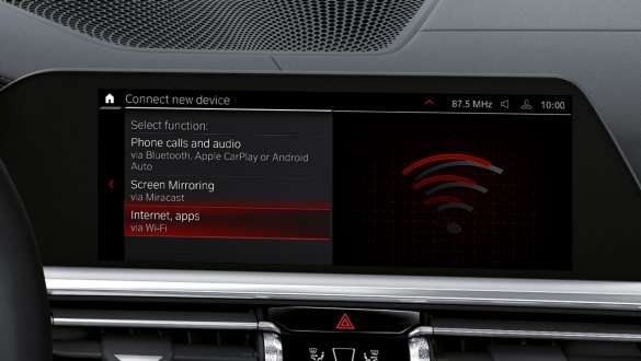 WLAN Hotspot della BMW Serie 3 Berlina Automobili M G80 G20 BMW Serie 3 Berlina Automobili M G80 G20 WLAN Hotspot Control Display Abitacolo