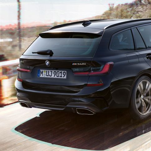 Design posteriore e modanature dei terminali di scarico G21 BMW M340i xDrive Touring, design posteriore, modanature dei terminali di scarico G21