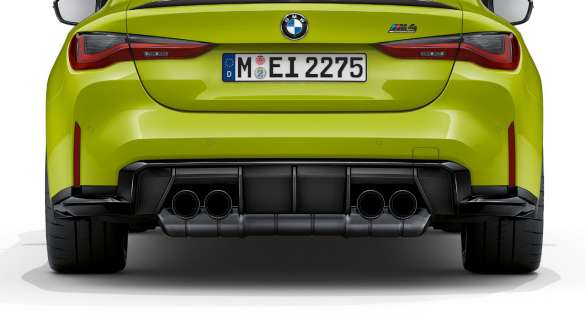 Vista posteriore della BMW M4 Competition Coupé G82 2020 BMW M4 Competition Coupé G82 2020 Design posteriore Vista posteriore