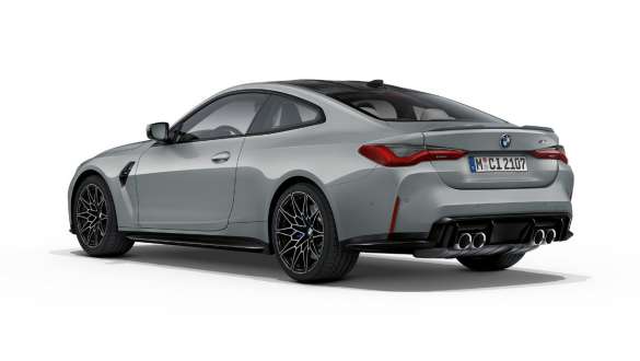 Assetto specifico M della BMW M4 Coupé G82 2020 BMW M4 Coupé G82 2020 assetto specifico M Vista posteriore a tre quarti