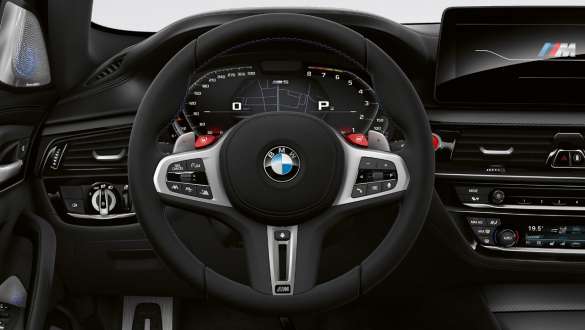 Volante in pelle M della BMW M5 Competition con M Servotronic F90 2020 Volante in pelle M della BMW M5 Competition con M Servotronic F90 LCI Facelift 2020 Cockpit