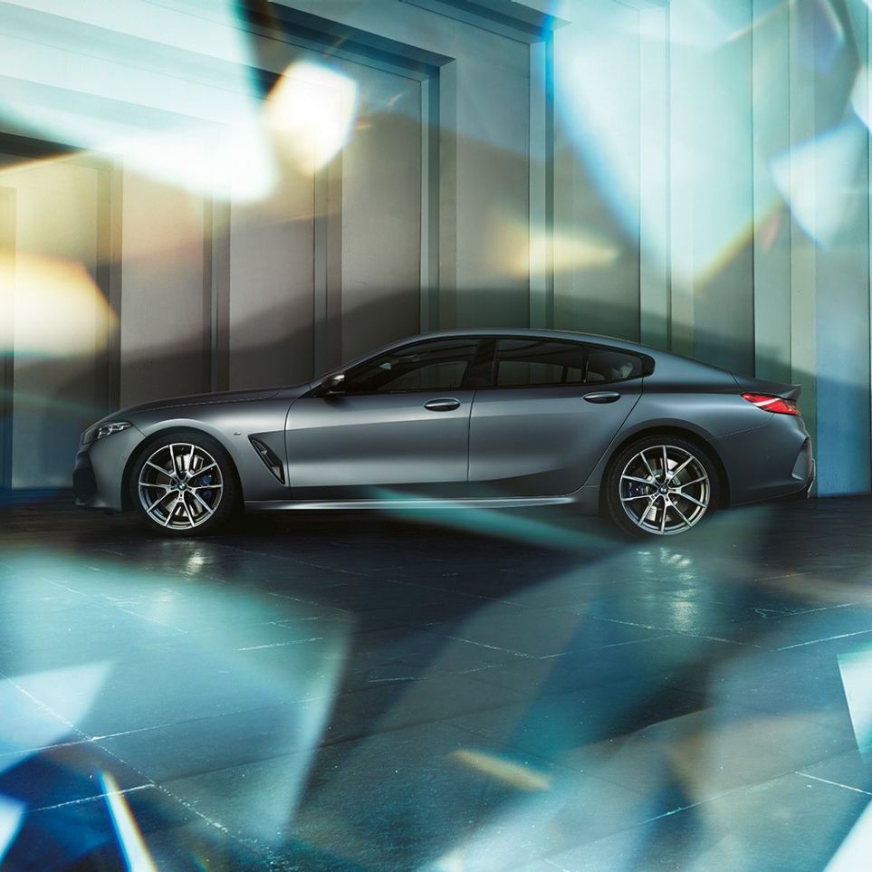Coupé silhouette BMW M850i xDrive Gran Coupé G16 Coupé silhouette BMW M850i xDrive Gran Coupé G16 2019 BMW Individual Frozen Bluestone metallic side view