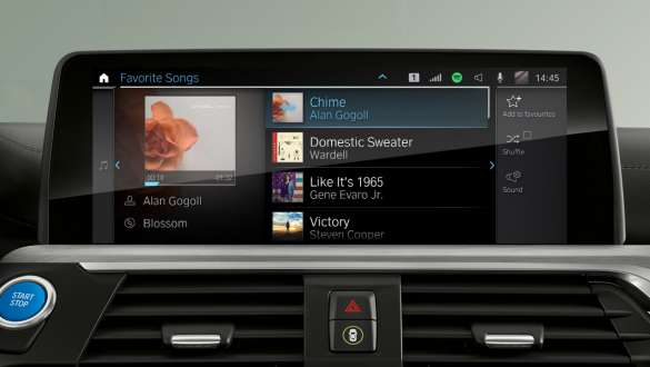 Connected Music (con Spotify) della BMW iX3 G08 Connected Music (con Spotify) della BMW iX3 G08 2020 Control Display interni