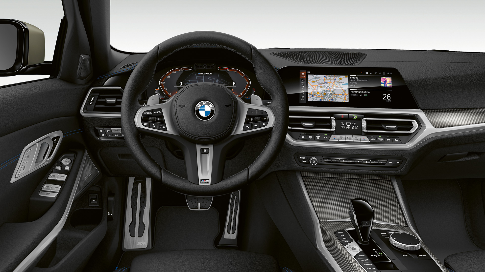 BMW 3 Series Sedan, BMW M340i xDrive. Side still shot of BMW 3 Series Sedan as M340i xDrive.