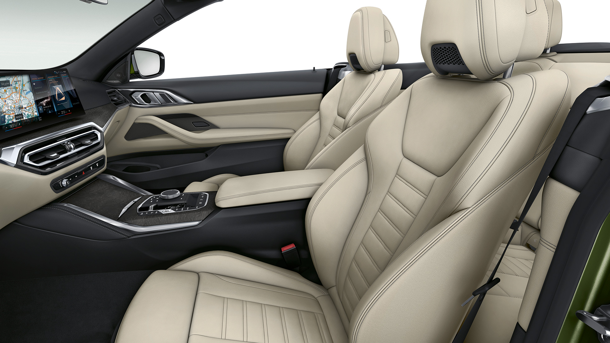 Sedili sportivi della BMW Serie 4 Cabrio Versione M Sport G23 2020 Sedili sportivi con imbottitura in pelle Exclusive della BMW Serie 4 Cabrio G23 2020 Versione M Sport, interni