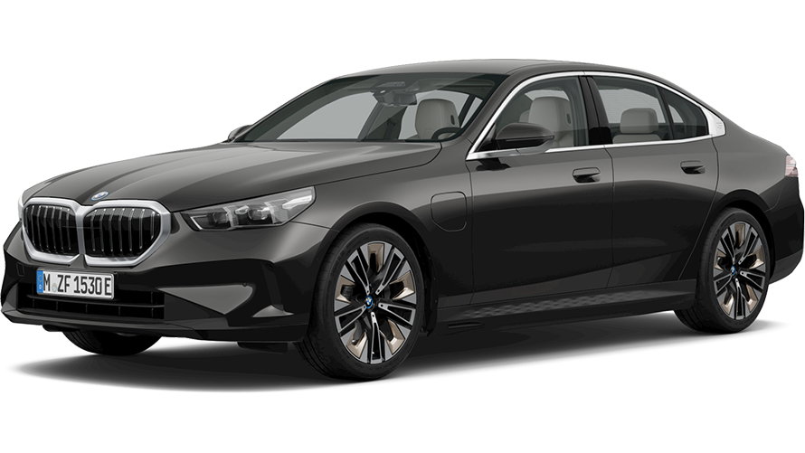 BMW Serie 5 Berlina ibrida Plug-in Vista anteriore a tre quarti BMW Serie 5 Berlina ibrida Plug-in Ripresa in studio vista anteriore a tre quarti