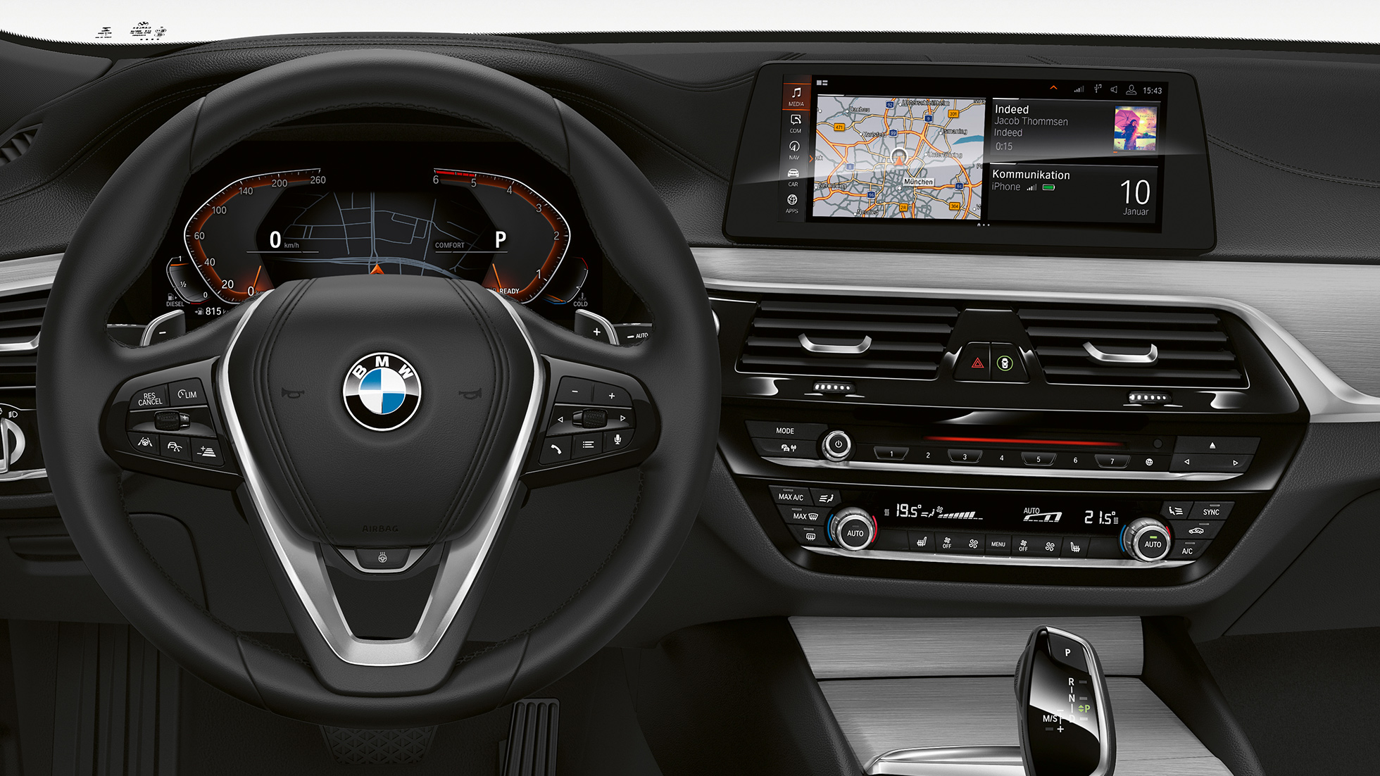 BMW Serie 6 Gran Turismo G32 Versione Sport Cockpit Modanature interne in Black lucido BMW Serie 6 Gran Turismo G32 2017 Versione Sport Cockpit