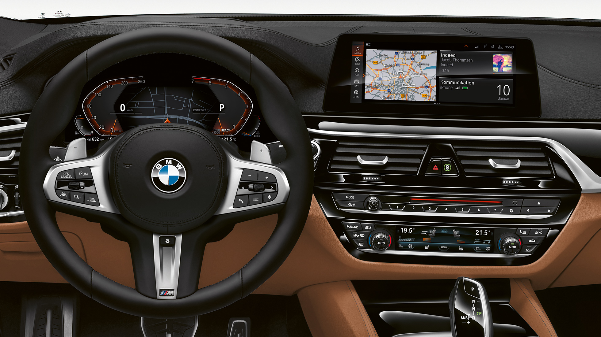 BMW Serie 6 Gran Turismo G32 Pacchetto sportivo M Cockpit Volante M in pelle con comandi multifunzione della BMW Serie 6 Gran Turismo G32 2017 Pacchetto sportivo M Cockpit