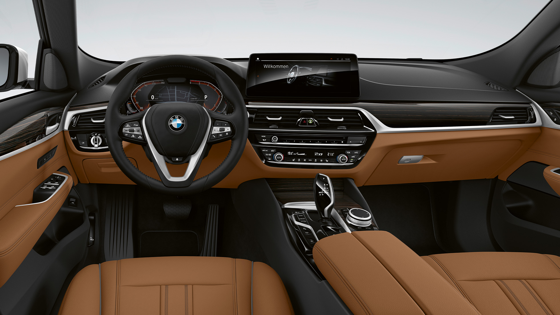 Cockpit BMW Serie 6 Gran Turismo allestimento base G32 2020 BMW Serie 6 Gran Turismo G32 620d 2020 allestimento base in pelle Dakota Cognac/Black, interni