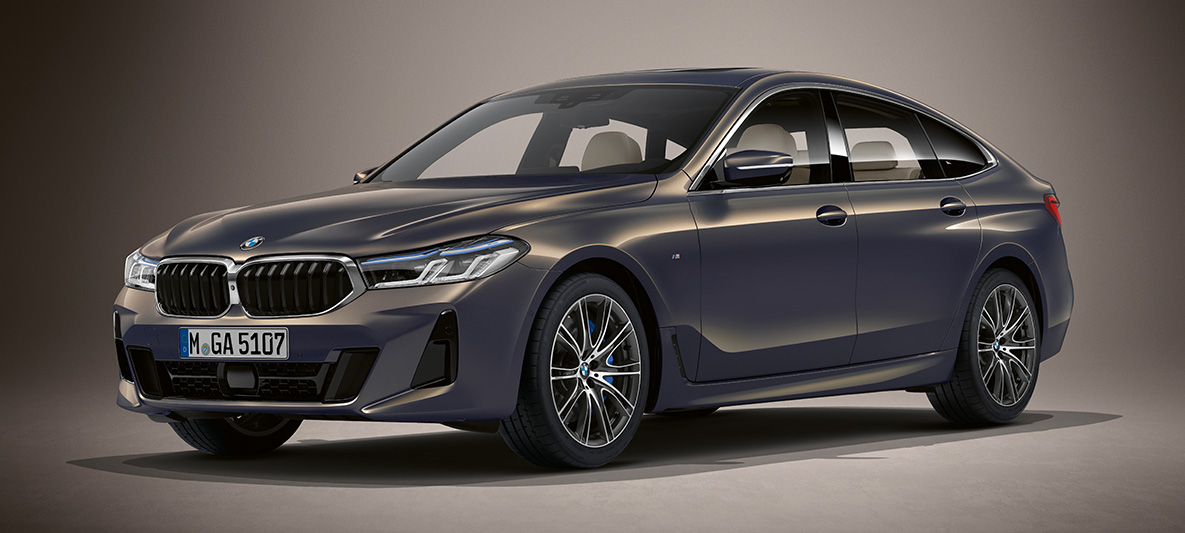 Vernice BMW Individual Alvit Grey metallizzato della BMW Serie 6 Gran Turismo G32 2020 Vernice BMW Individual Alvit Grey metallizzato della BMW Serie 6 Gran Turismo G32 2020 vista anteriore a tre quarti