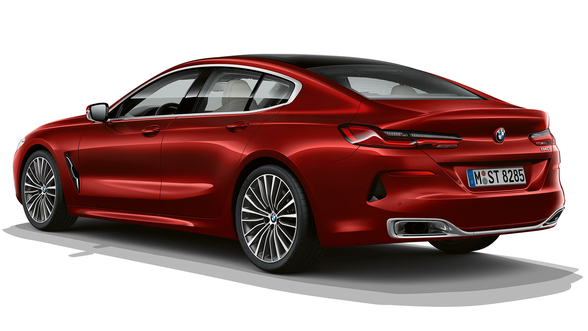 Versione base, vista posteriore a tre quarti G16 Nuova BMW Serie 8 Gran Coupé, versione base, vista posteriore a tre quarti G16