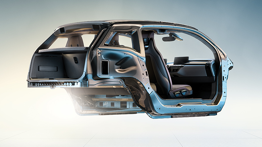 BMW i3 struttura leggera I01 L’innovativa carrozzeria in struttura leggera in carbonio della BMW i3 I01