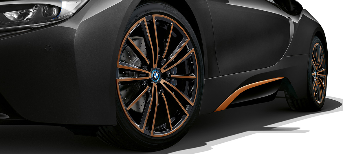 Cerchio in lega leggera in E-Copper, BMW i8 Coupé Ultimate Sophisto Edition Cerchio in lega leggera in E-Copper, BMW i8 Coupé Ultimate Sophisto Edition, esterni