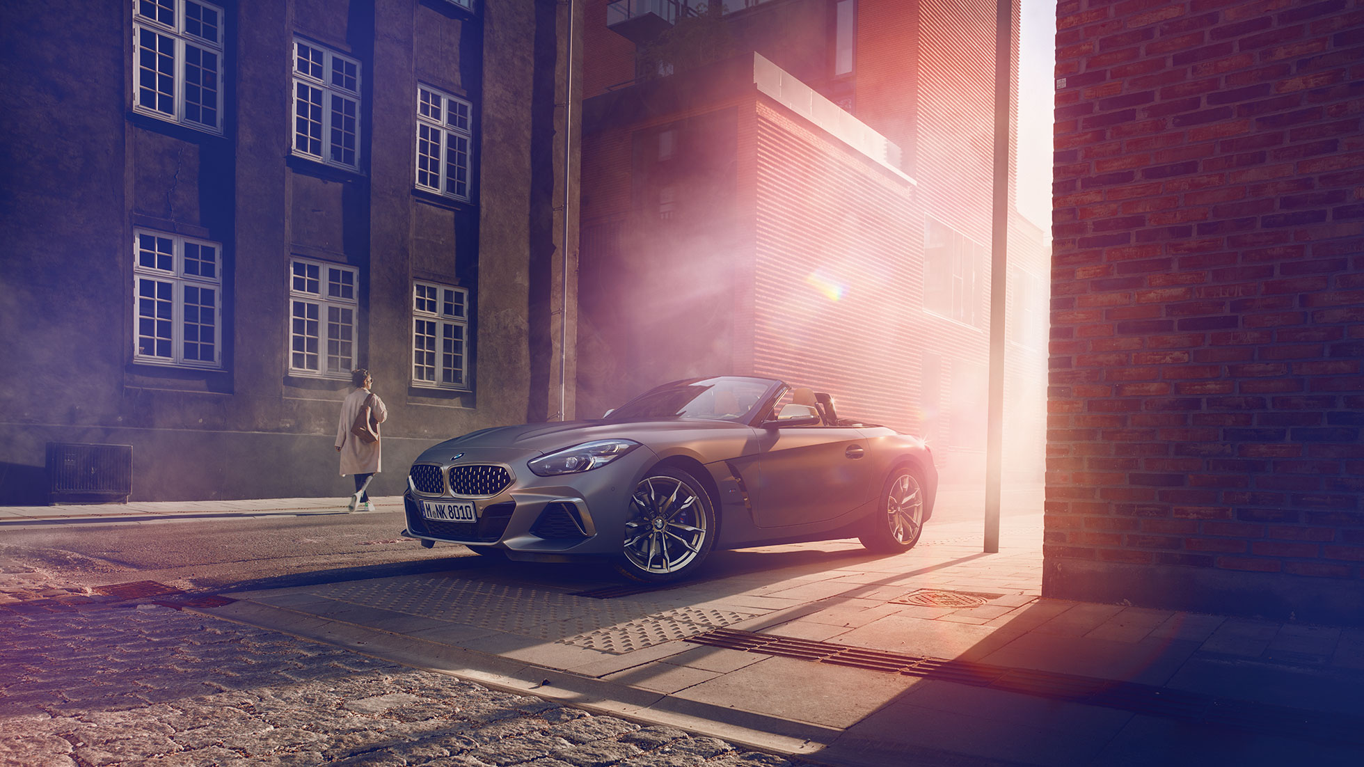 BMW Z4 M40i G29 vista anteriore a tre quarti BMW Z4 Roadster M40i G29 2019 Cabrio BMW Individual Frozen Grey metallizzato vista anteriore a tre quarti