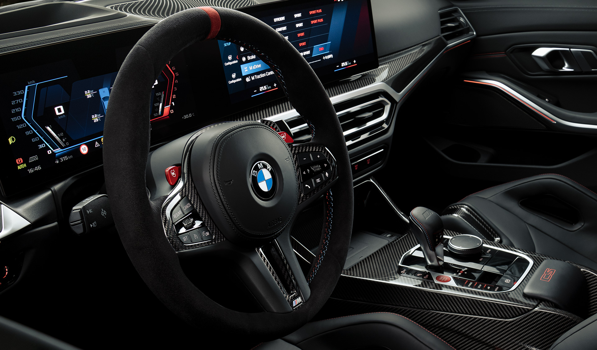 Volante in pelle M e Alcantara della BMW M3 CS G80 M BMW M3 CS G80 M con volante in pelle M e Alcantara