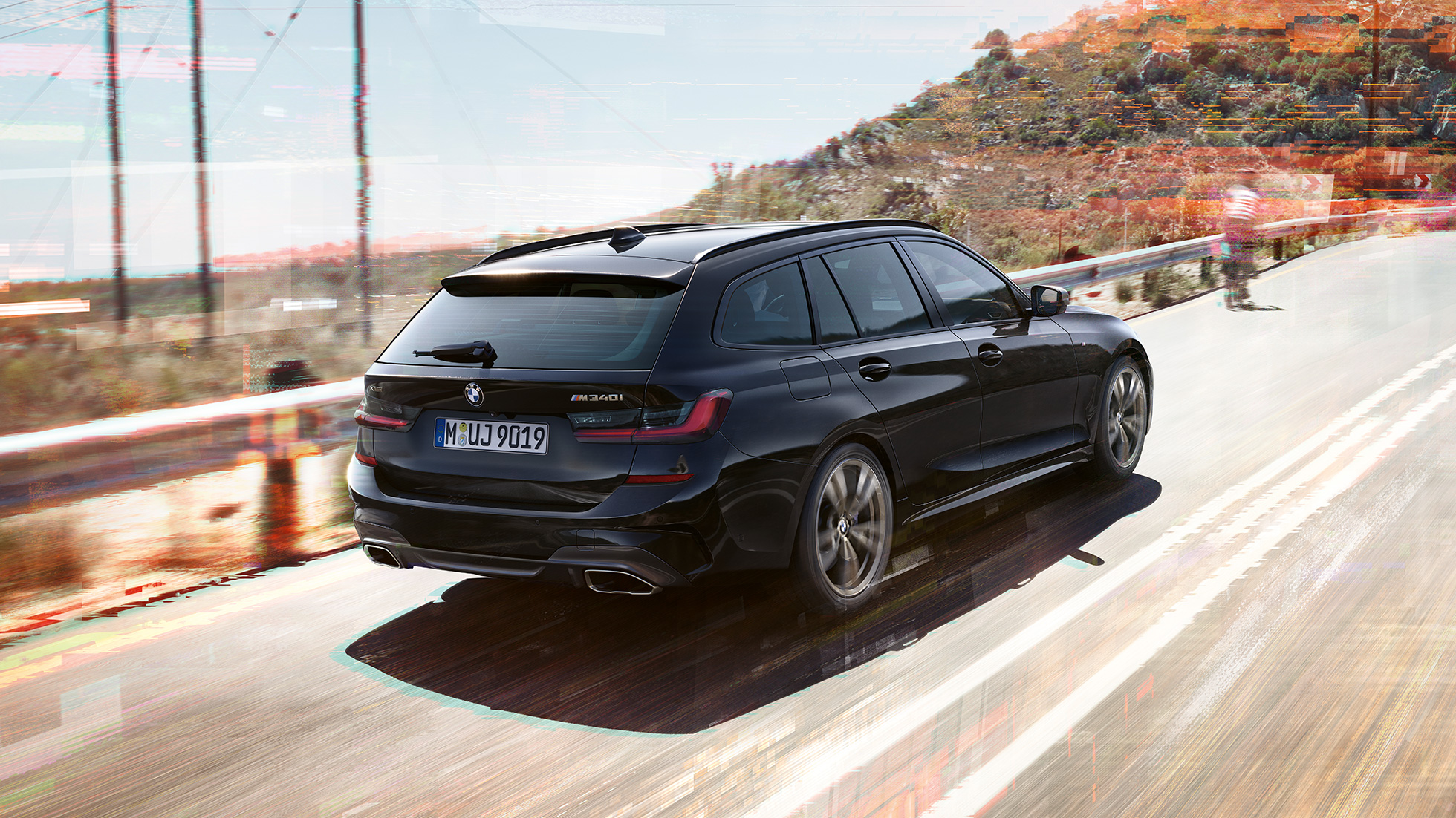 Design posteriore e modanature dei terminali di scarico G21 BMW M340i xDrive Touring, design posteriore, modanature dei terminali di scarico G21