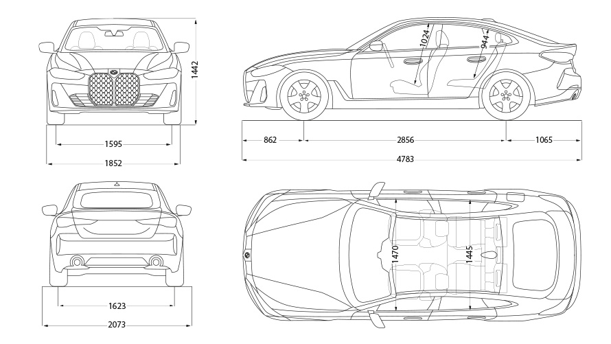 BMW M440i xDrive Gran Coupé G26 2021 Schizzo BMW M440i xDrive Gran Coupé G26 2021 Schizzo