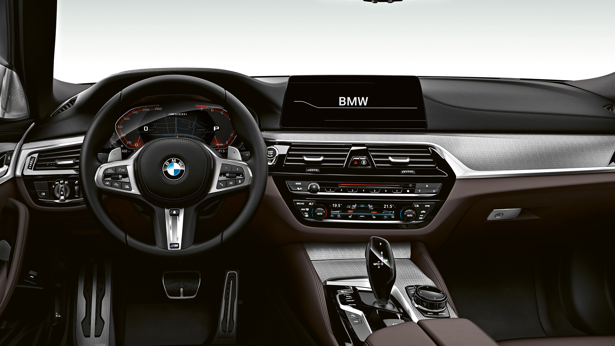 Cockpit. BMW M550i e della BMW M550d, design del cockpit.