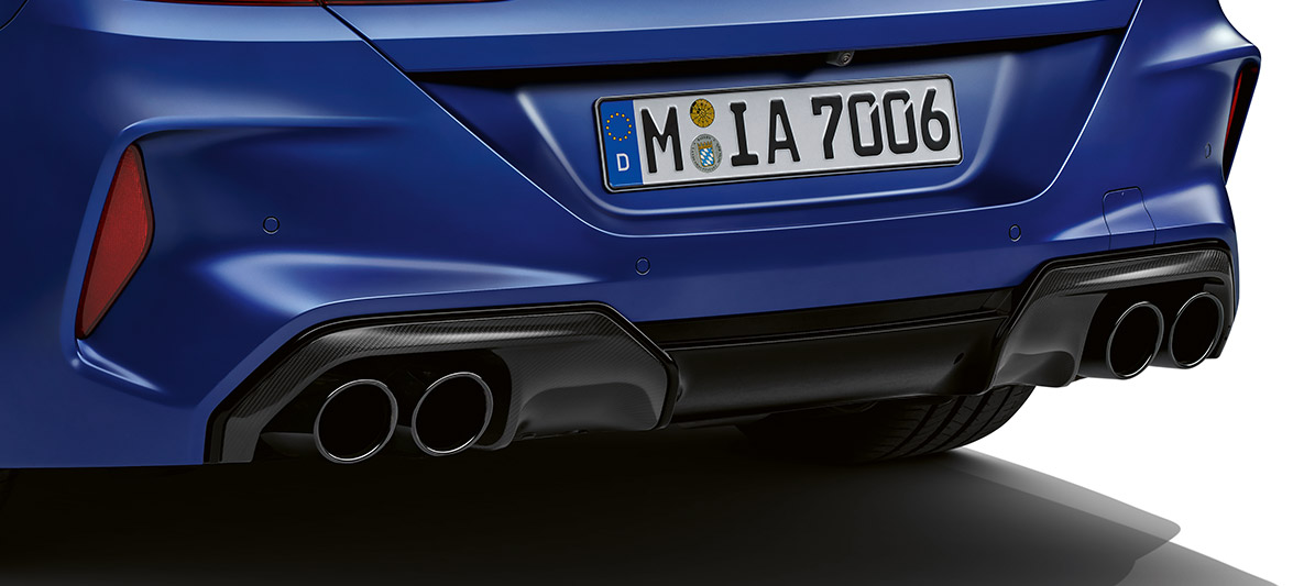 Grembialatura posteriore in carbonio F92. BMW M8 Competition Coupé, grembialatura posteriore del pacchetto esterni M in carbonio F92.