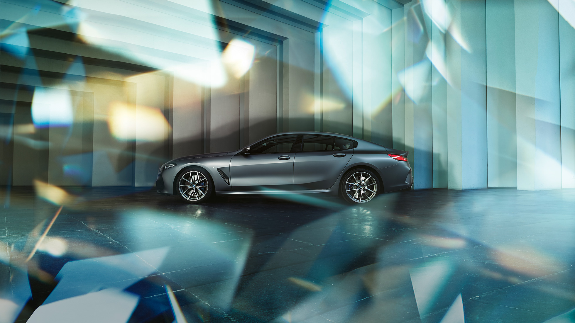 Coupé silhouette BMW M850i xDrive Gran Coupé G16 Coupé silhouette BMW M850i xDrive Gran Coupé G16 2019 BMW Individual Frozen Bluestone metallic side view