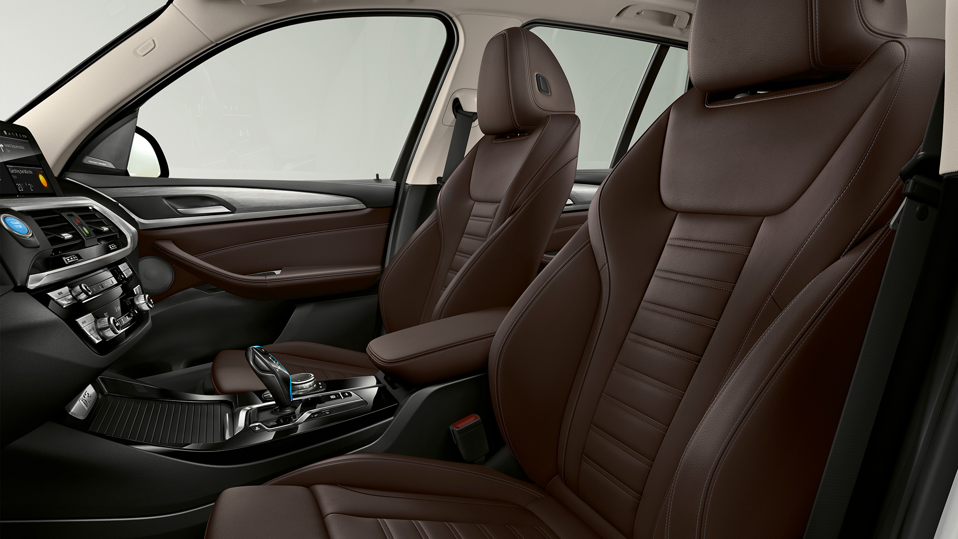 BMW iX3 G08 Versione “Impressive“ sedili sportivi per guidatore e passeggero in pelle “Vernasca“ Black BMW iX3 G08 2020 Versione “Impressive“ Sedili sportivi anteriori in pelle “Vernasca“ Black interni