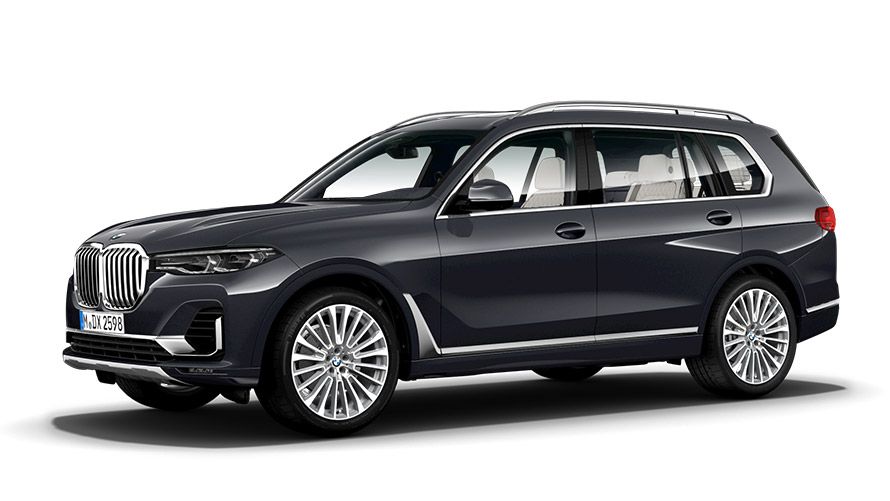 Versioni BMW X BMW X7 G07 vista laterale a tre quarti Versioni BMW X BMW X7 G07 vista laterale a tre quarti