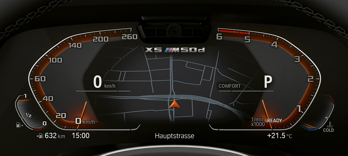 Quadro strumenti della BMW X5 M50d Immagine dettagliata del quadro strumenti della BMW X5 M50d