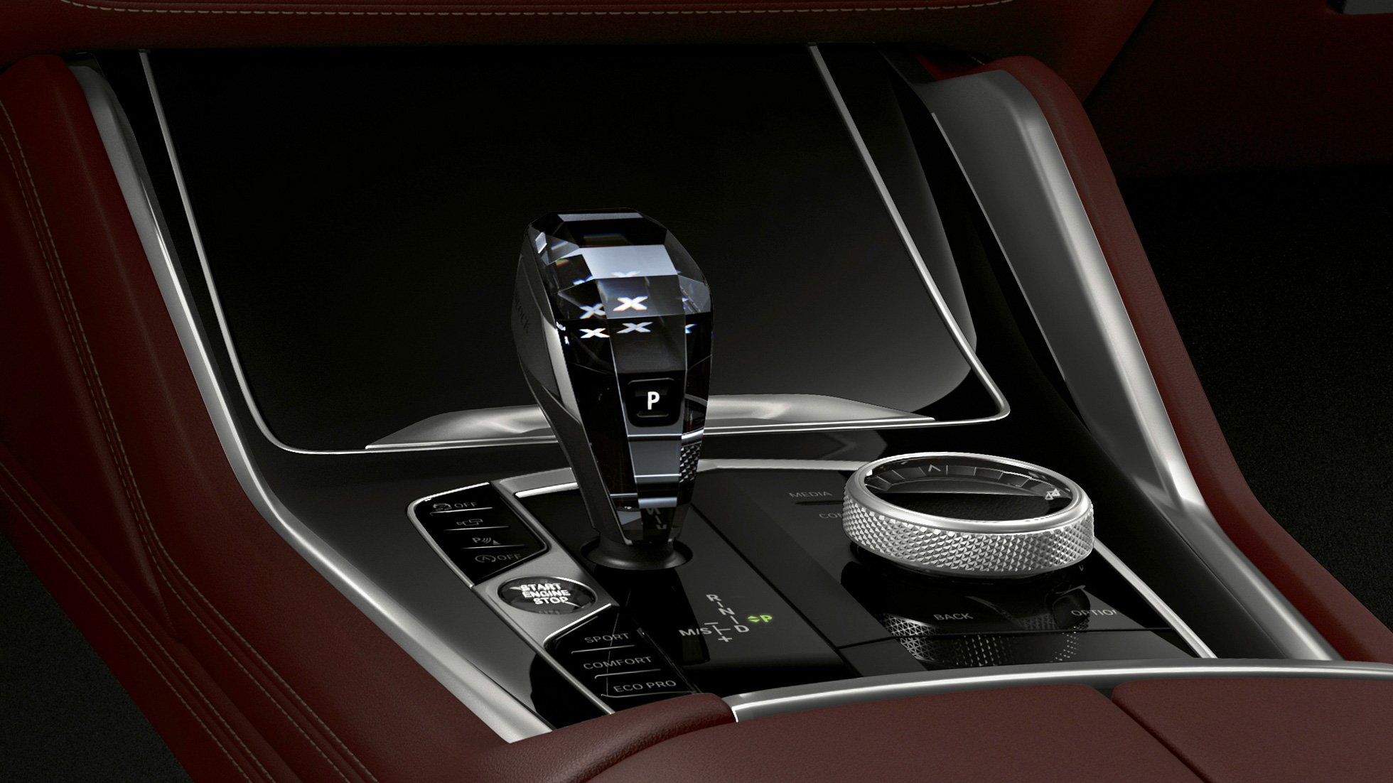 BMW X6 with BMW Individual, centre console G06. BMW X6 Interior with BMW Individual with focus on the cockpit G06.