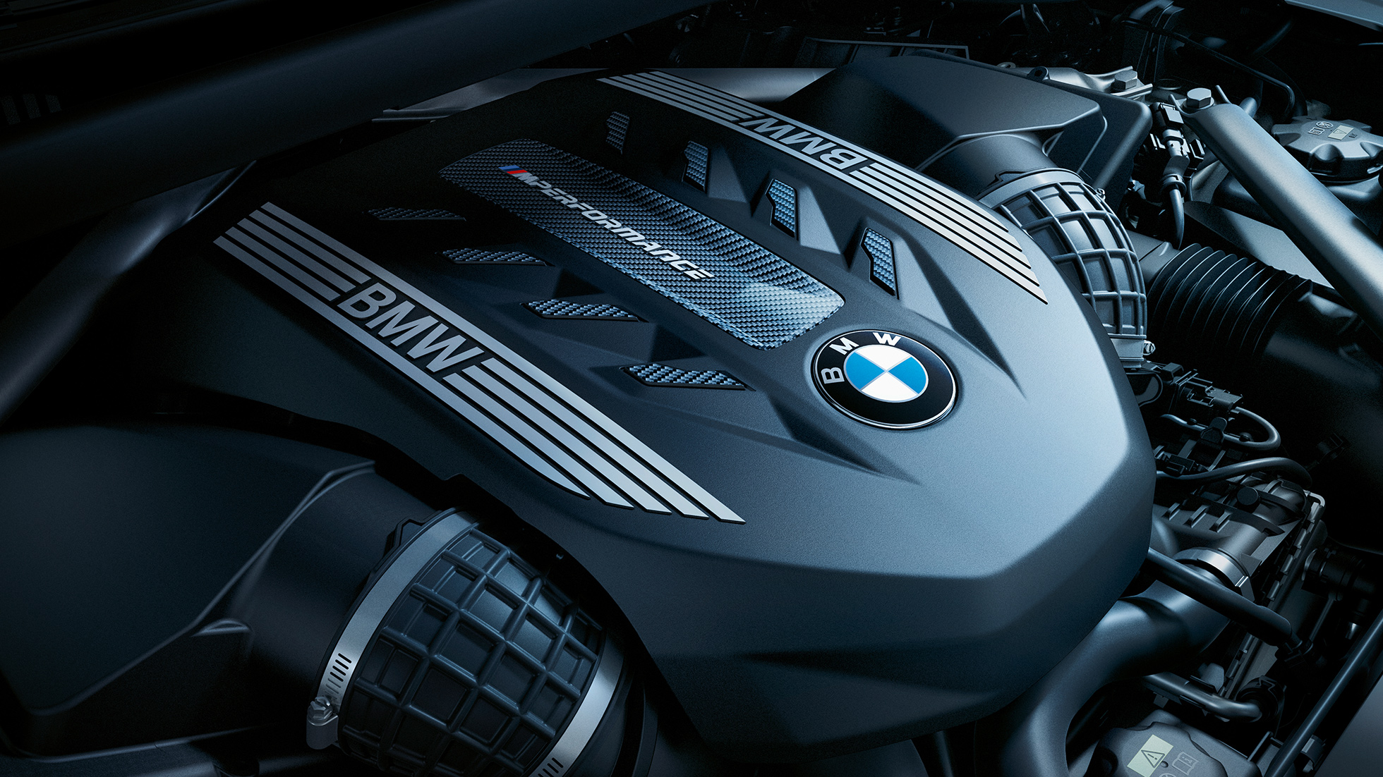 Motori della BMW X6 G06. Primo piano del motore della BMW X6 G06.