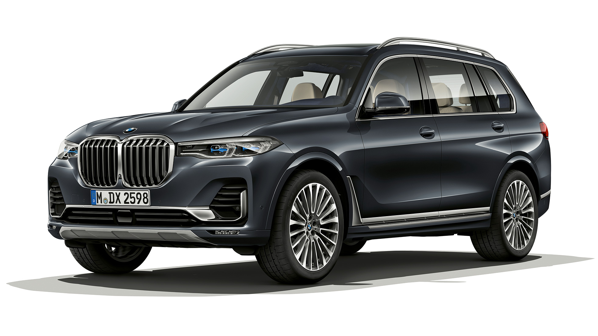 Nuova BMW X7 Design Pure Excellence G07 Immagine della Nuova BMW X7 vista frontale a tre quarti in Design Pure Excellence G07