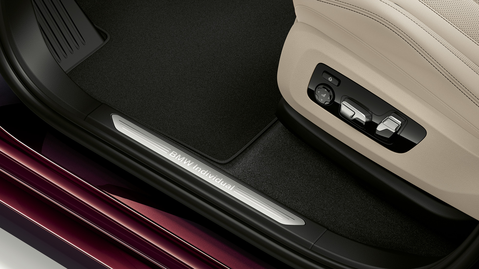 Nuova BMW X7, con pacchetto M Sport design Polster G07 Primo piano del design polster della Nuova BMW X7 con le caratteristiche del pacchetto M Sport G07