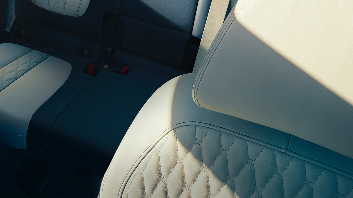 Design in pelle della BMW X7 Primo piano del design in pelle Merino