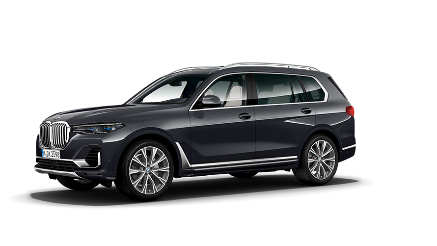 Versioni BMW X BMW X7 G07 vista laterale a tre quarti Versioni BMW X BMW X7 G07 vista laterale a tre quarti