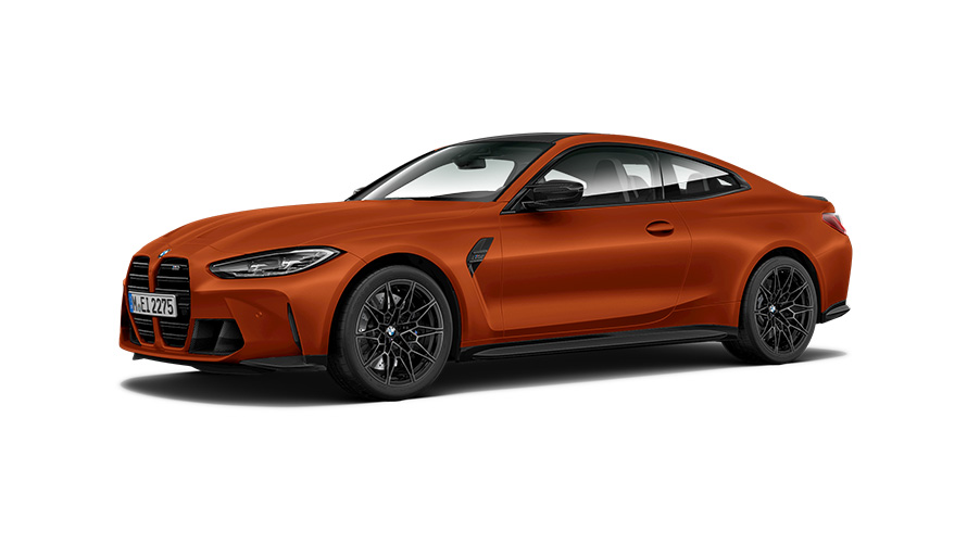 BMW M4 Competition Coupé G82 2021 Vista laterale a tre quarti BMW M4 Competition Coupé G82 2021 Vista laterale a tre quarti