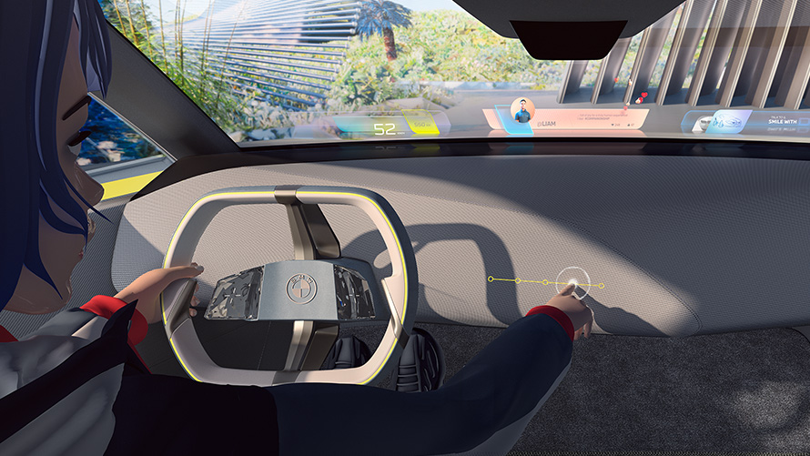 Comunicazione interattiva della BMW i Vision Dee Vettura futuristica BMW i Vision Dee comunicazione interattiva