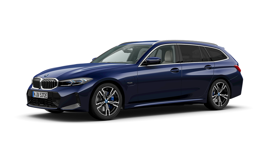BMW Serie 3 Touring G21 PHEV Vista anteriore a tre quarti da ferma