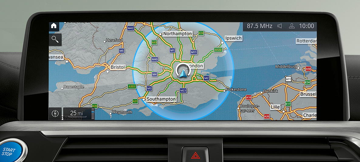 BMW Maps Connected Charging BMW Maps Connected Charging, autonomia elettrica visualizzata nel Control Display