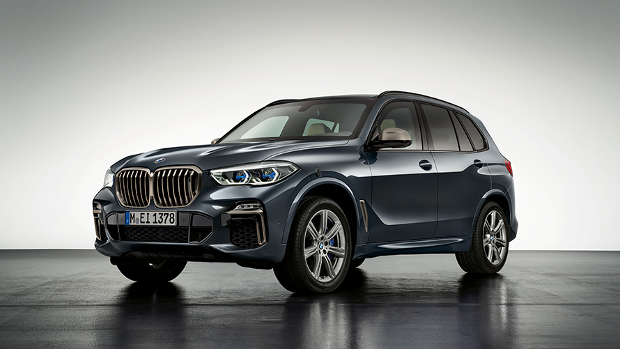 Veicoli di sicurezza BMW BMW X5 Protection VR6 non danneggiata Veicoli di sicurezza BMW BMW X5 Protection VR6 Vista anteriore a tre quarti non danneggiata