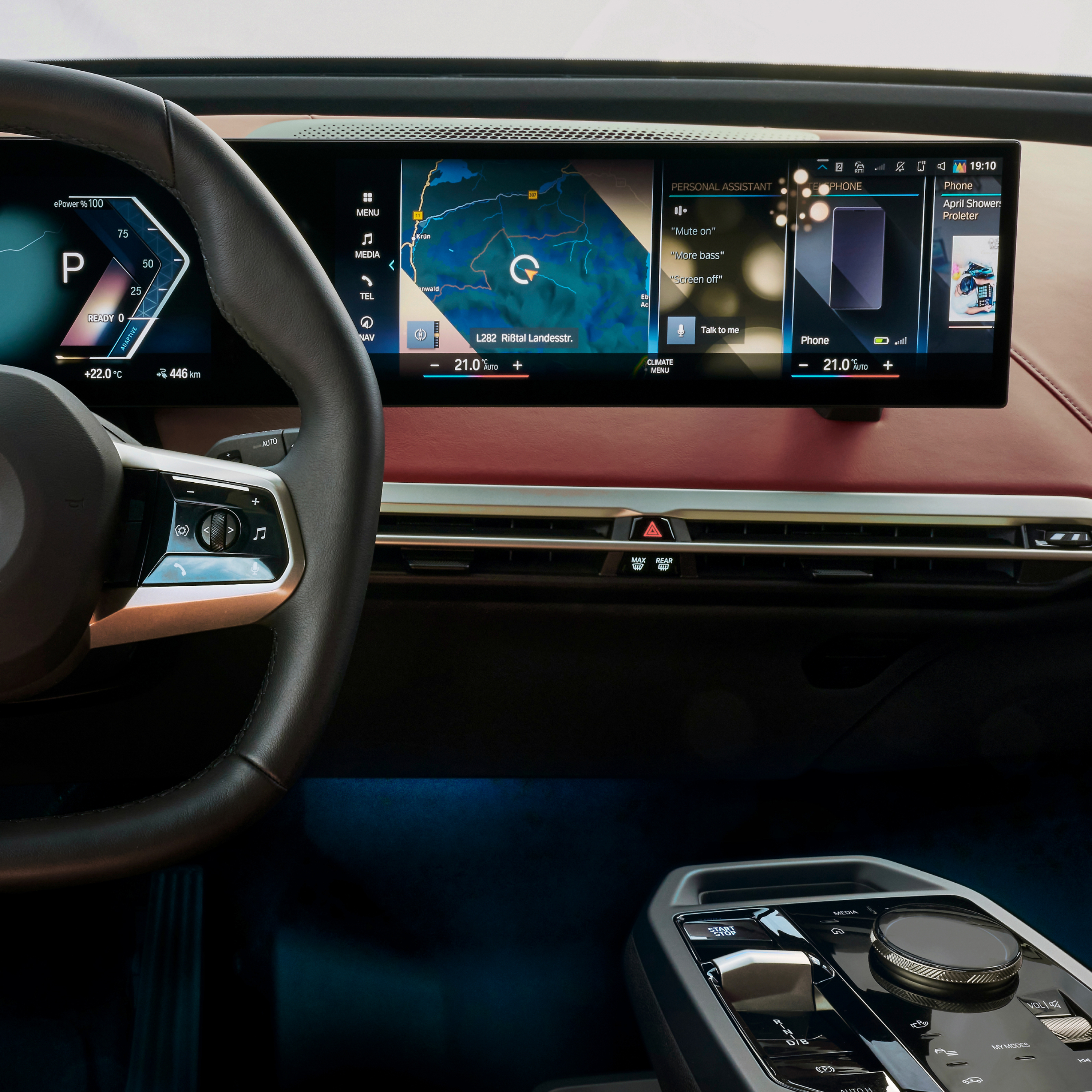 Visualizzazione dettagliata del display BMW con app